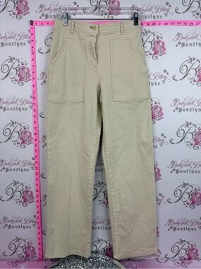 Wilfred pants Cream Wide-Leg Utility Pants with Front Patch Pockets